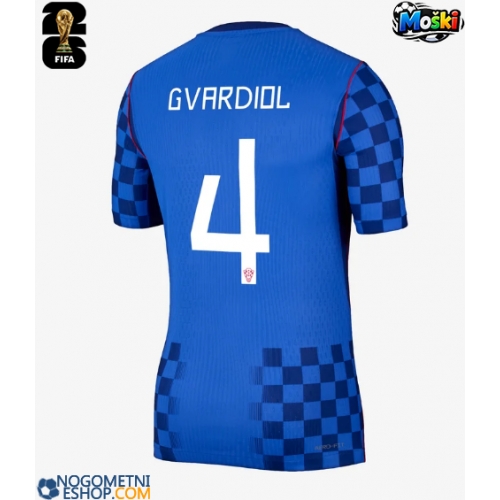 Moški Nogometni dresi Hrvaška Josko Gvardiol #4 Gostujoči SP 2026 Kratek Rokav